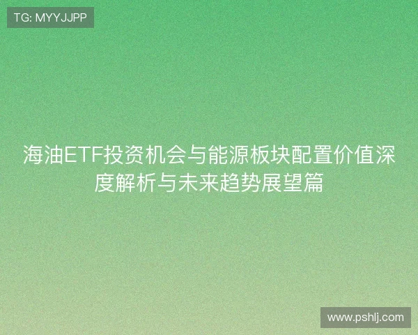 海油ETF投资机会与能源板块配置价值深度解析与未来趋势展望篇